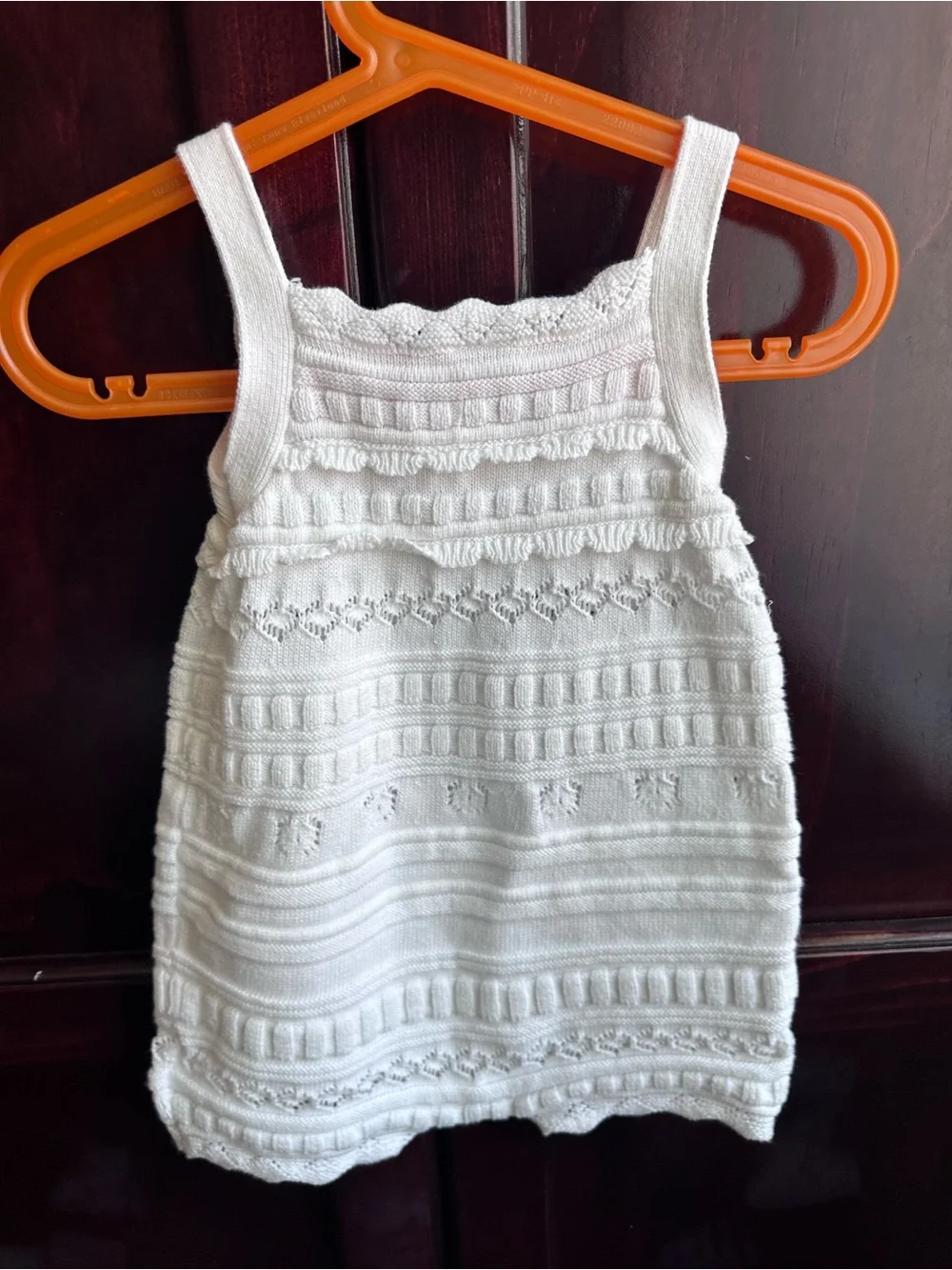 Baby Gap White Knit Baby Romper - Textured Crochet Detail